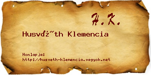 Husvéth Klemencia névjegykártya